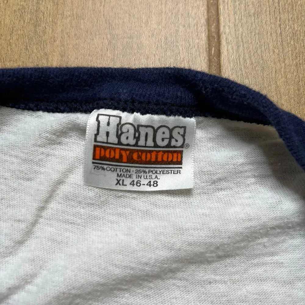Vintage LAPD Ringer T Shirt‎ 70s 80s Police Hanes Tee Navy Trim Made USA XL